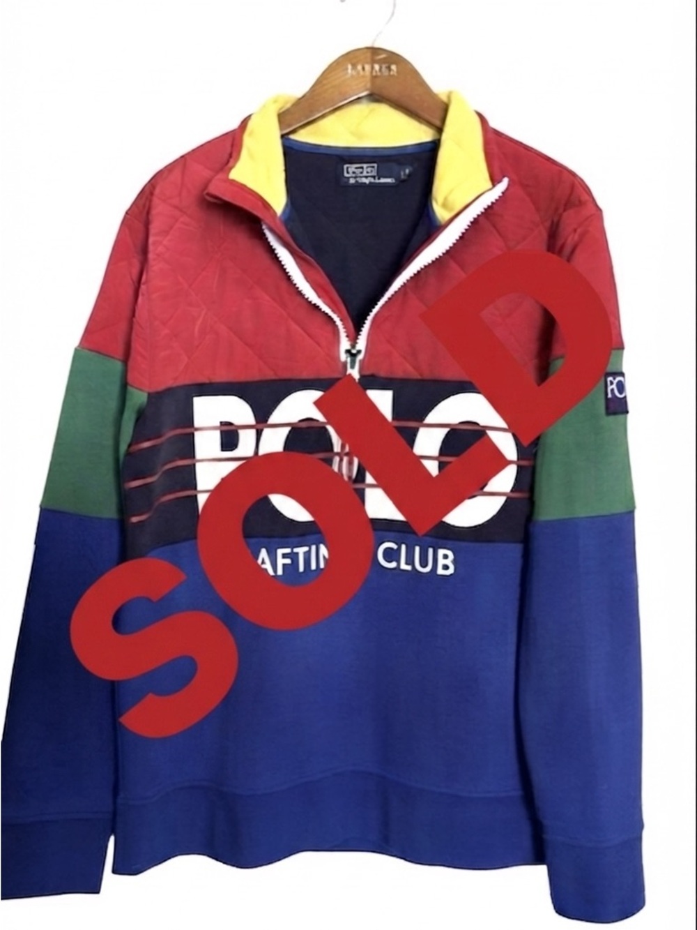 Polo by Ralph Lauren Red Green Blue Quarter-Zip Pullover